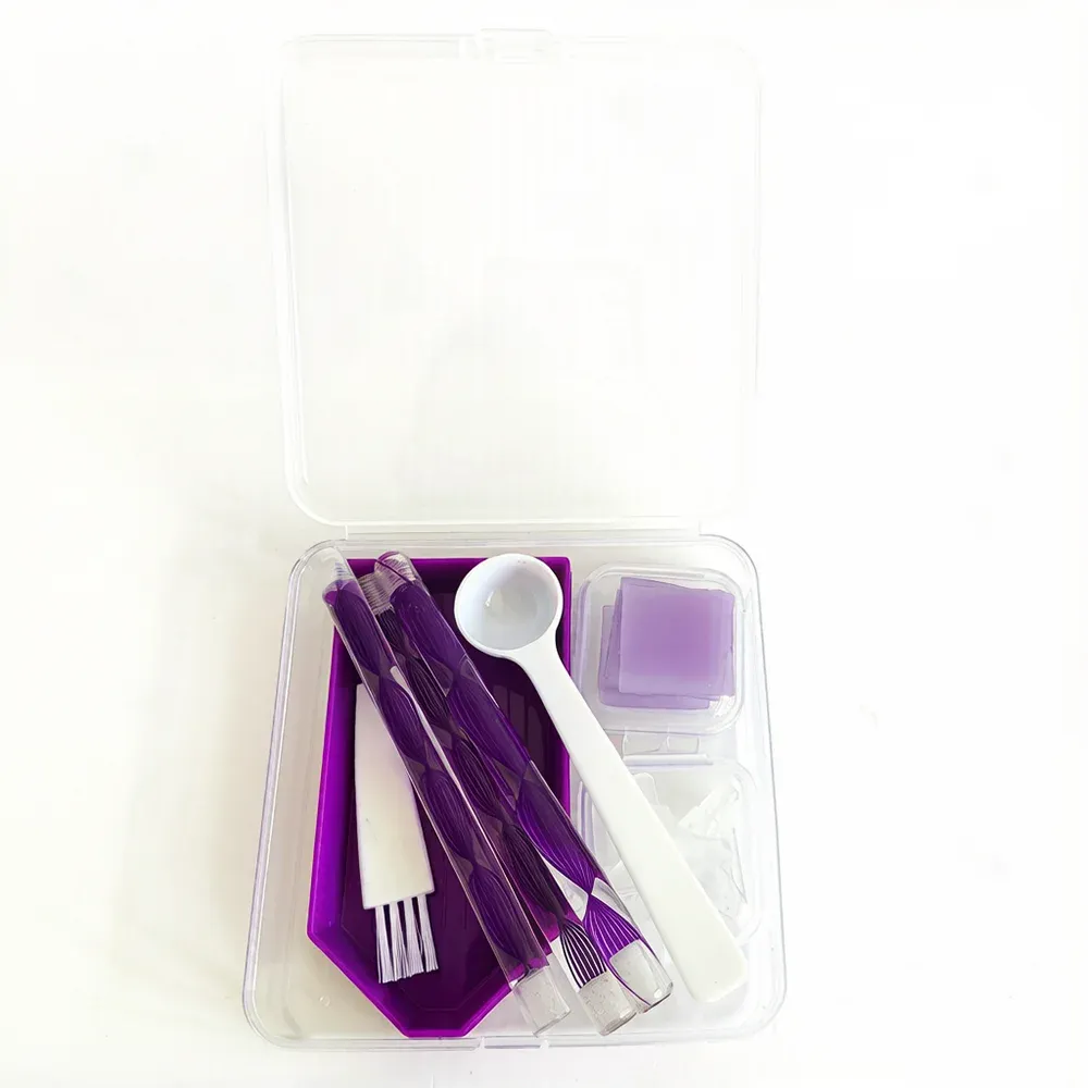 Kit outils broderie diamant boîte rangement 4 couleurs