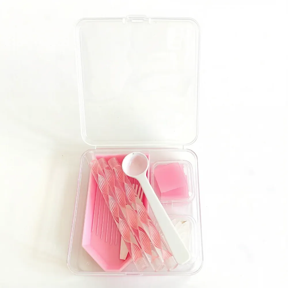 Kit outils broderie diamant boîte rangement 4 couleurs