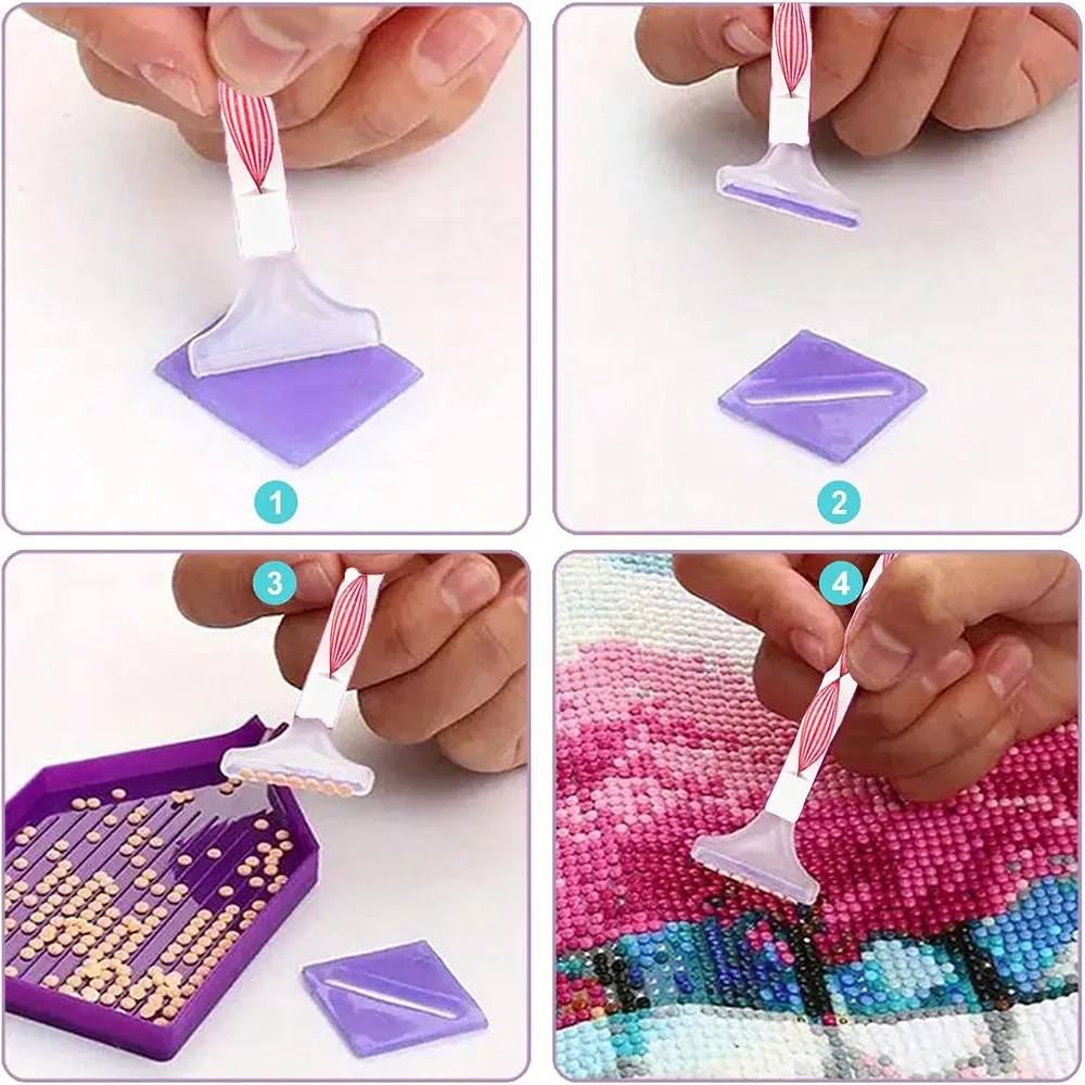 Kit outils broderie diamant boîte rangement 4 couleurs