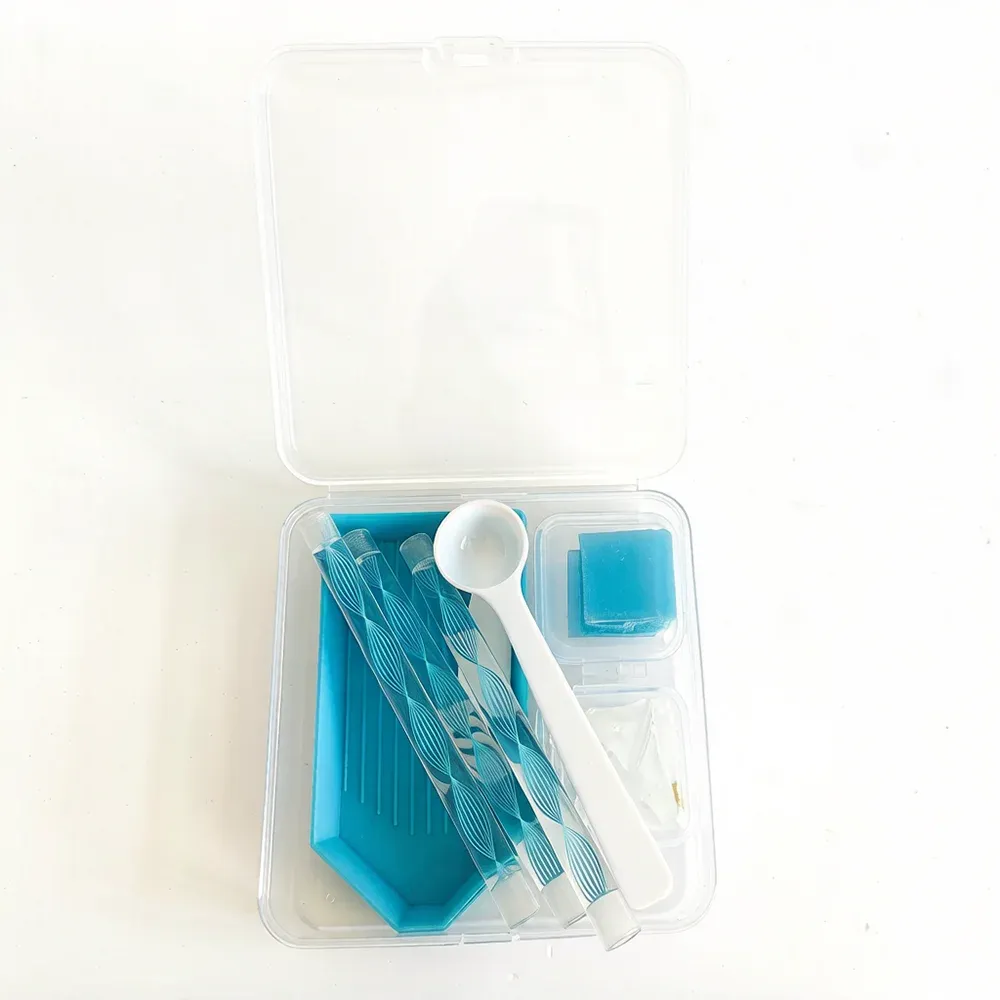Kit outils broderie diamant boîte rangement 4 couleurs