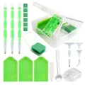 Kit outils broderie diamant boîte rangement 4 couleurs – Couleur green