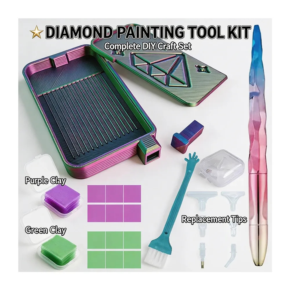 Kit outils peinture diamant avec plateau métallique