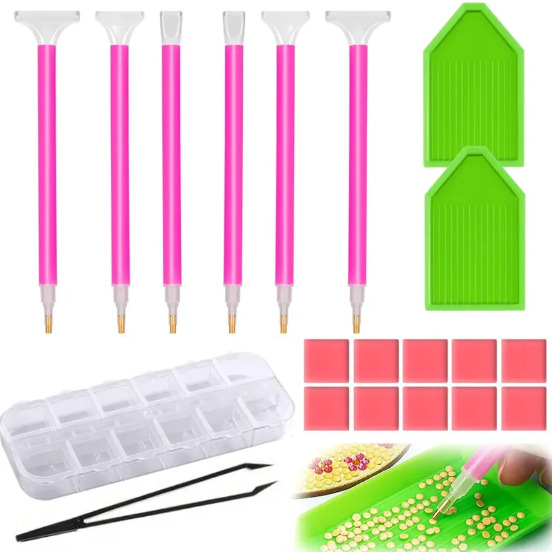 Kit outils peinture diamant boîte et stylos