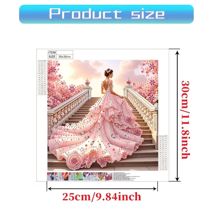 Kit outils peinture diamant Sakura rose 30x30 cm