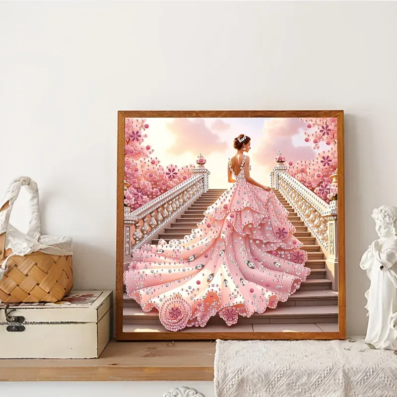 Kit outils peinture diamant Sakura rose 30x30 cm