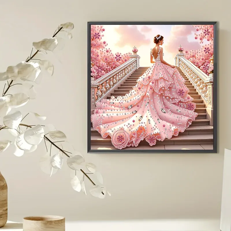 Kit outils peinture diamant Sakura rose 30x30 cm