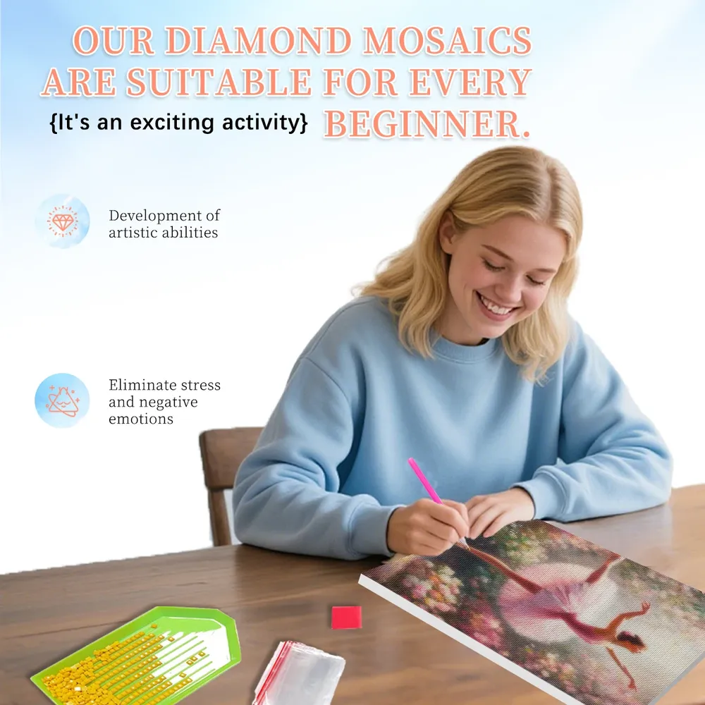 Kit peinture diamant 5D ballerine paysage 20 à 50 cm
