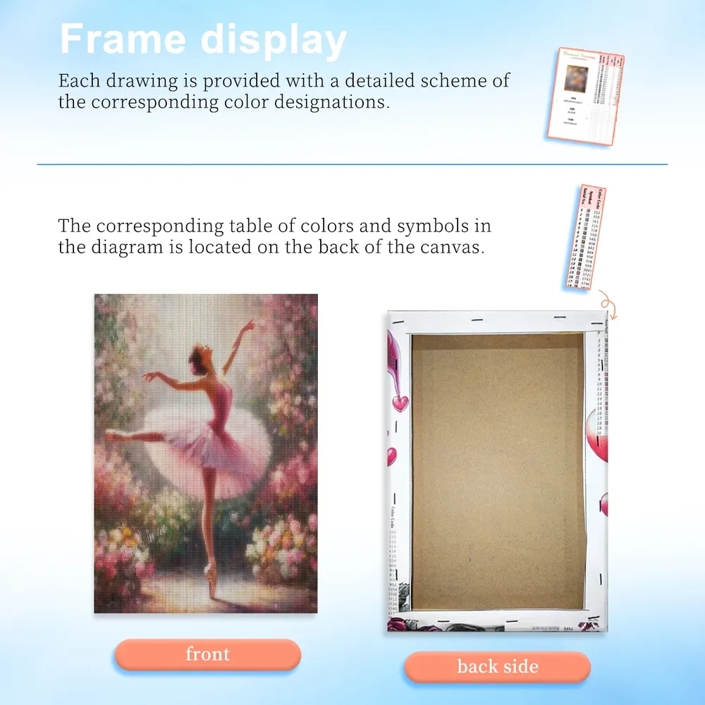 Kit peinture diamant 5D ballerine paysage 20 à 50 cm