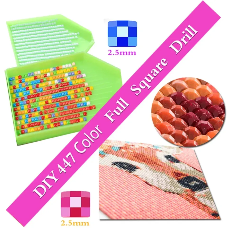 Kit peinture diamant 5D chat et fleurs 20 à 45 cm