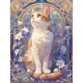 Kit peinture diamant 5D chat et fleurs 20 à 45 cm – Couleur MX3709