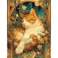 Kit peinture diamant 5D chat et fleurs 20 à 45 cm – Couleur MX3710