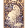 Kit peinture diamant 5D chat et fleurs 20 à 45 cm – Couleur MX3711