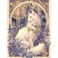 Kit peinture diamant 5D chat et fleurs 20 à 45 cm – Couleur MX3712