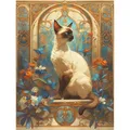 Kit peinture diamant 5D chat et fleurs 20 à 45 cm – Couleur MX3717