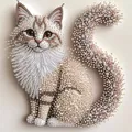 Kit peinture diamant 5D chaton moelleux diamants irréguliers – Couleur BLANC