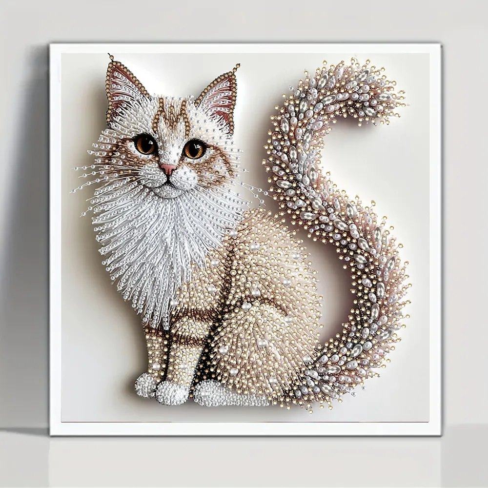 Kit peinture diamant 5D chaton moelleux diamants irréguliers