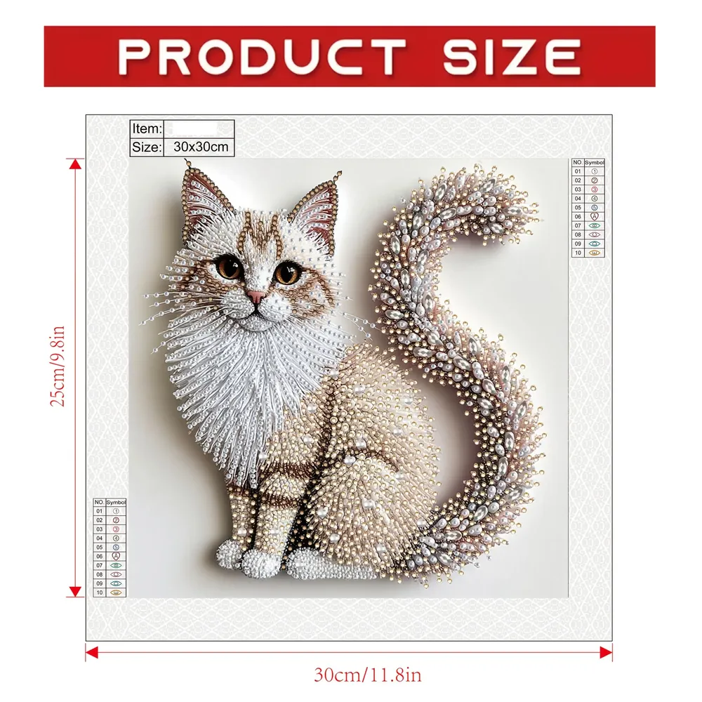 Kit peinture diamant 5D chaton moelleux diamants irréguliers