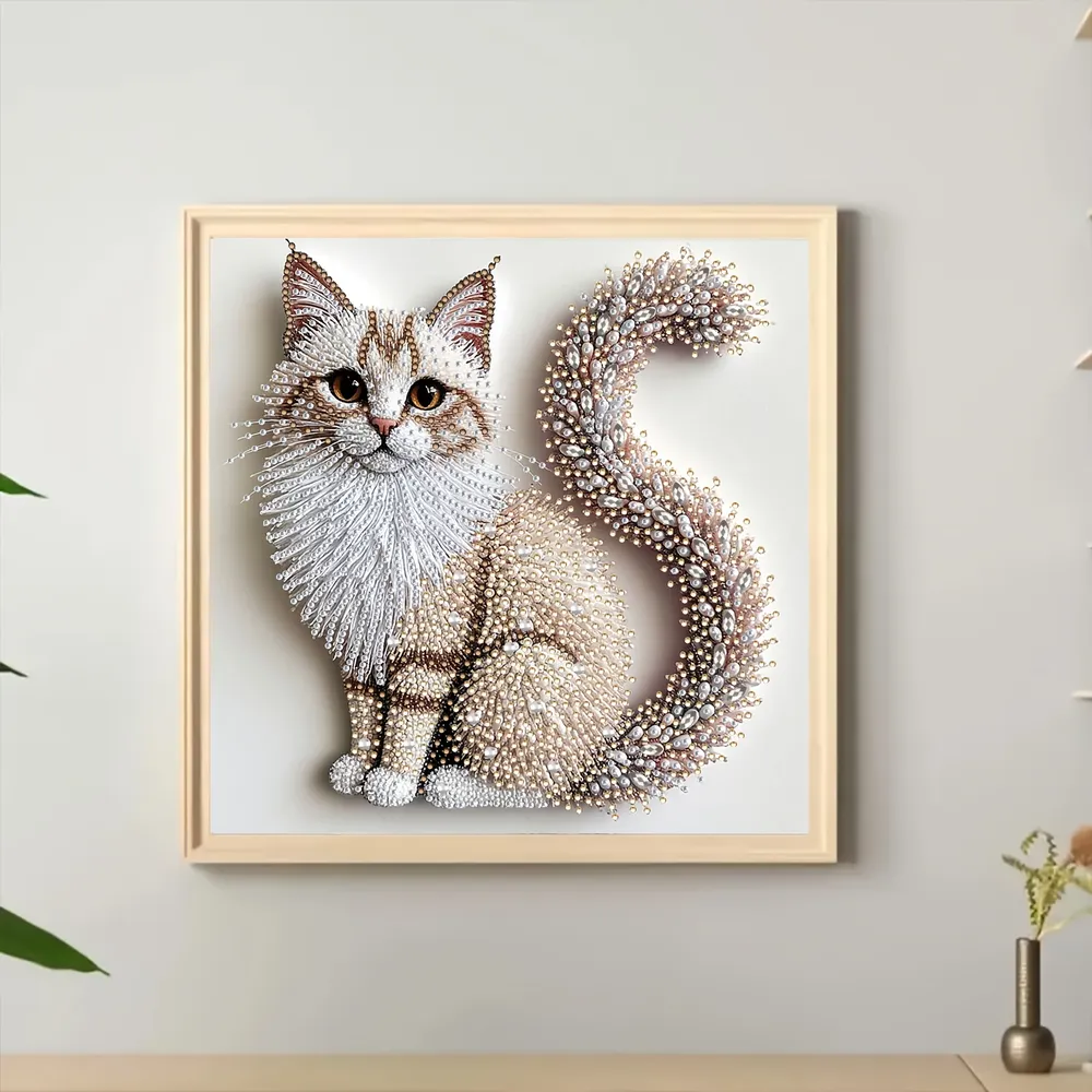 Kit peinture diamant 5D chaton moelleux diamants irréguliers
