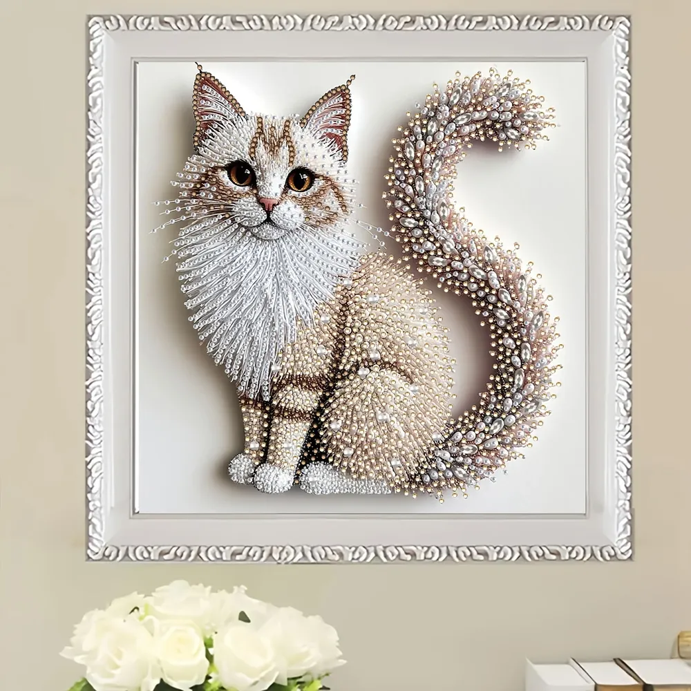 Kit peinture diamant 5D chaton moelleux diamants irréguliers