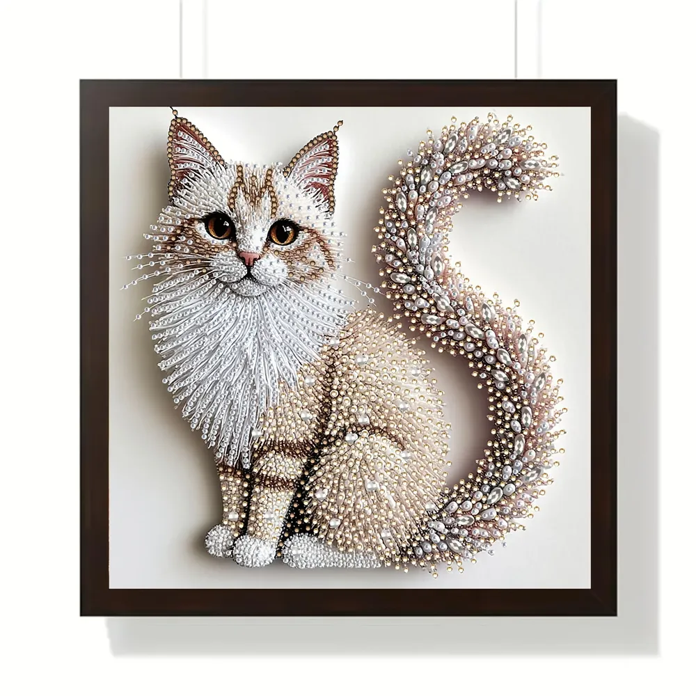 Kit peinture diamant 5D chaton moelleux diamants irréguliers