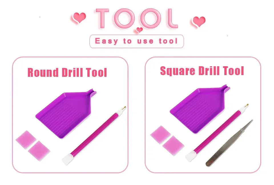 Kit peinture diamant 5D chien dessin animé 20 à 50 cm