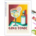 Kit peinture diamant 5D cocktail décoratif 20 à 50 cm – Couleur Bleu (XI-3098)