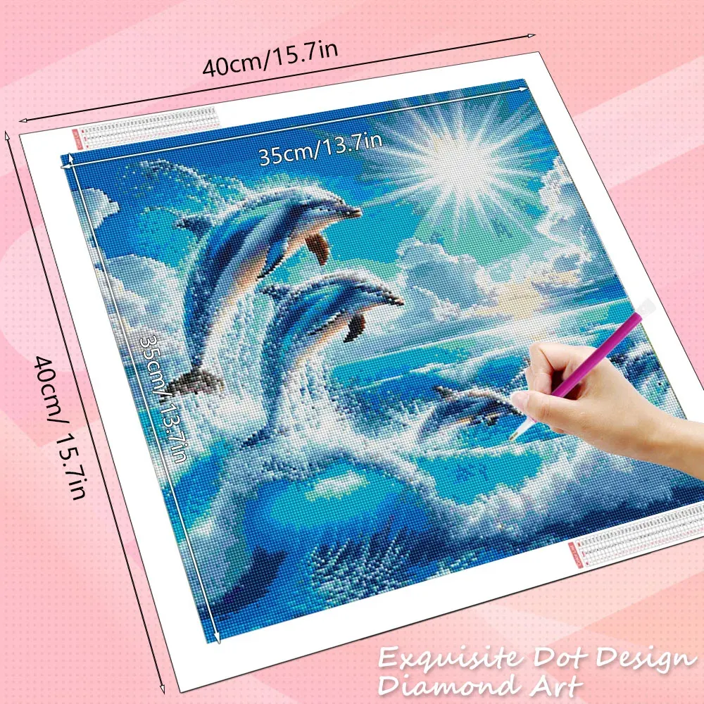 Kit peinture diamant 5D dauphin marin 20 à 50 cm
