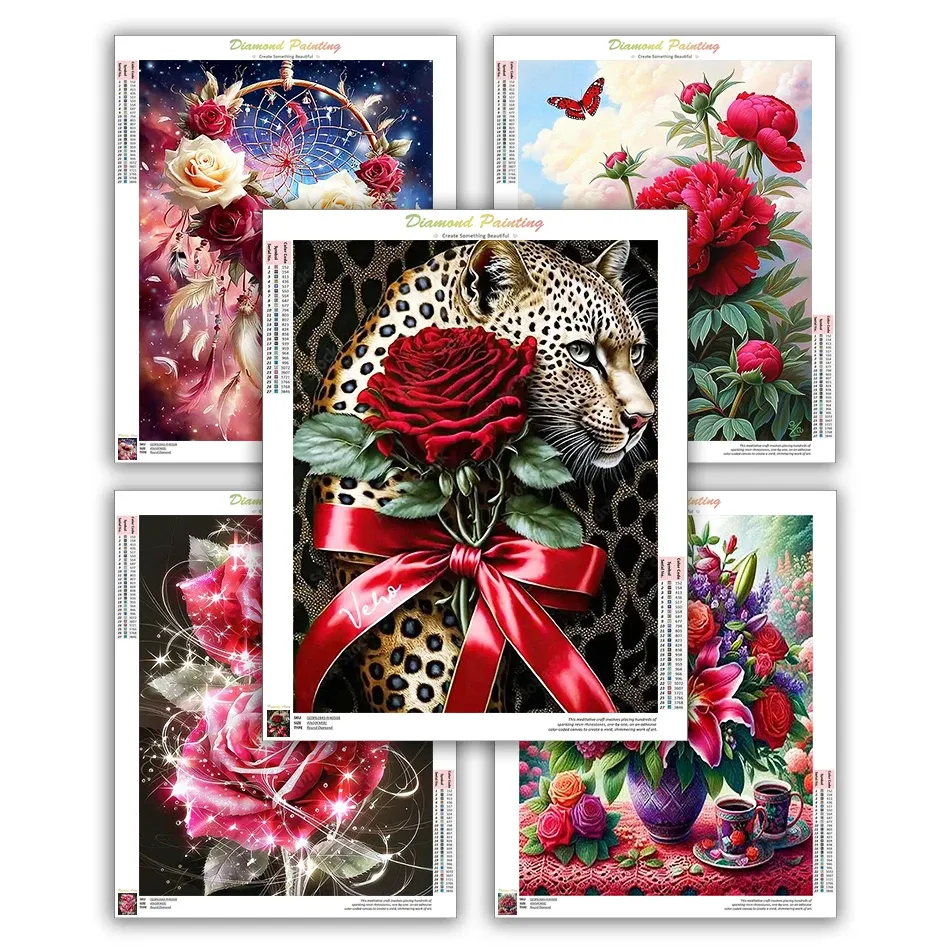 Kit peinture diamant 5D fleurs classique 20 à 50 cm
