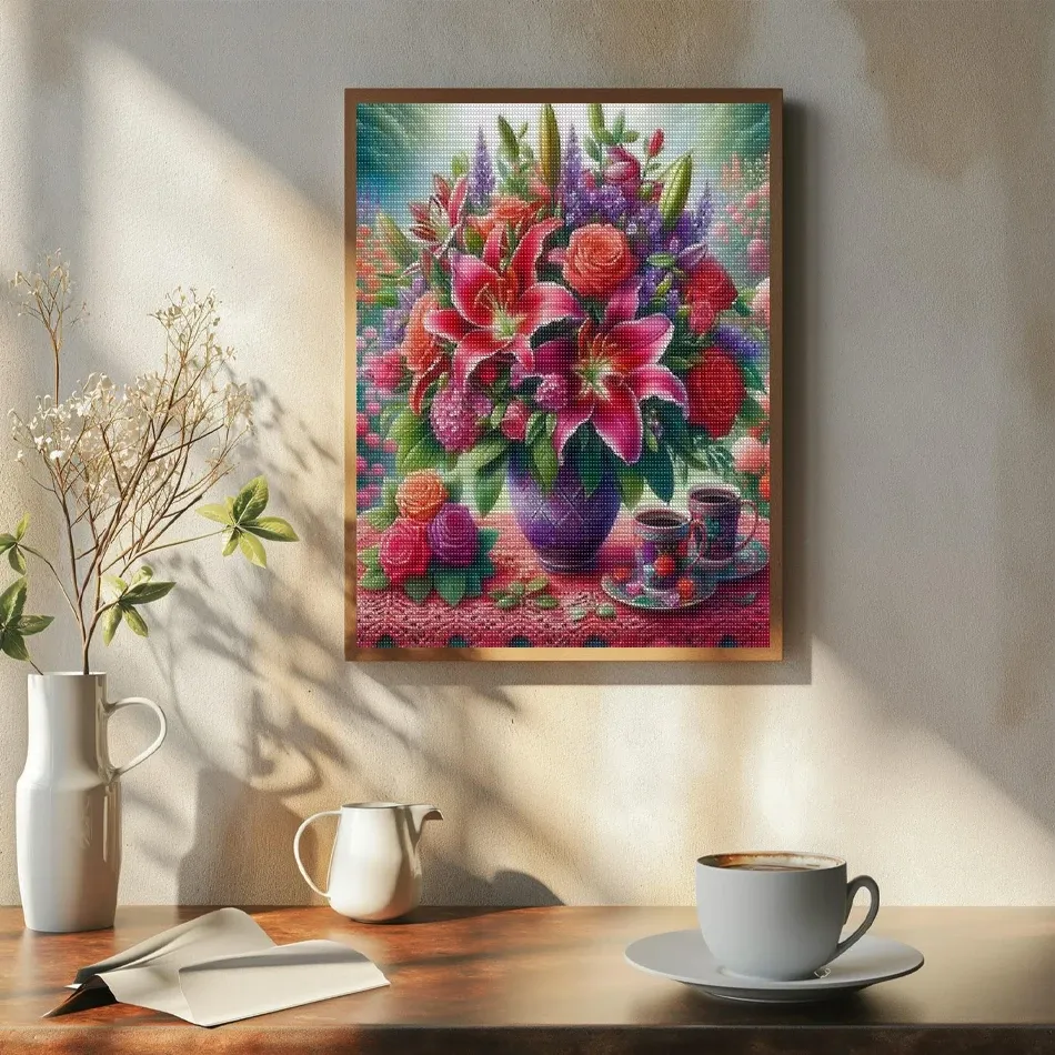 Kit peinture diamant 5D fleurs classique 20 à 50 cm