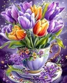 Kit peinture diamant 5D fleurs et accessoires 20 à 50 cm – Couleur DZDP120787