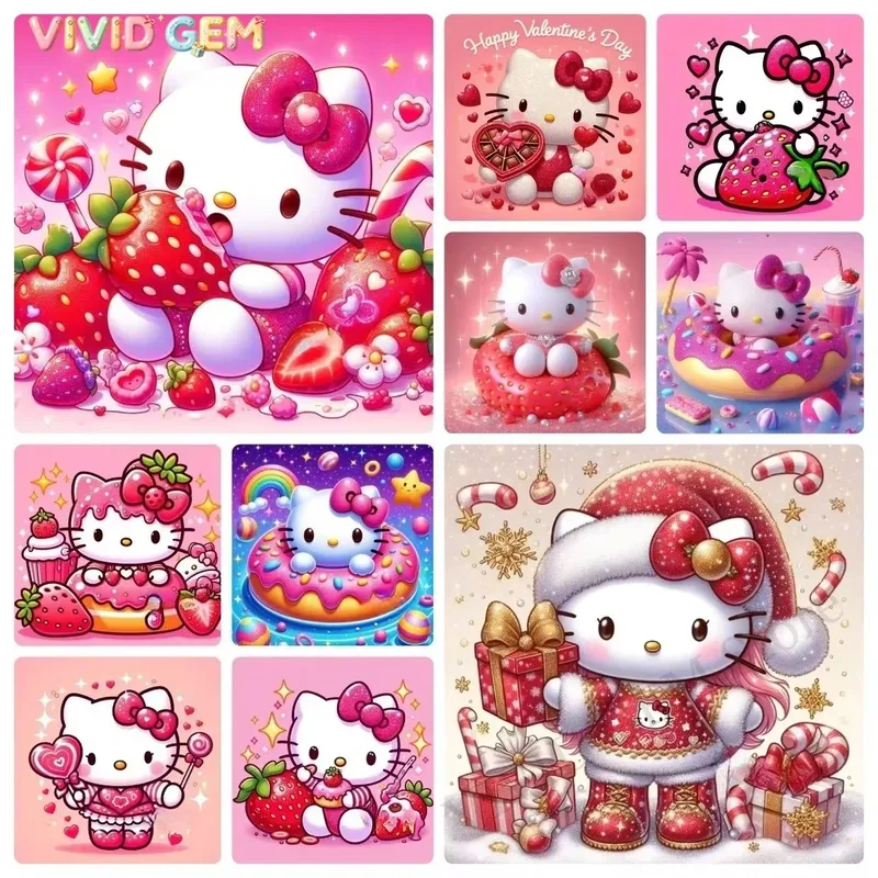 Kit peinture diamant 5D Hello Kitty 20 à 70 cm