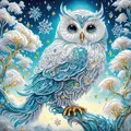 Kit peinture diamant 5D hibou sur branches acrylique – 1