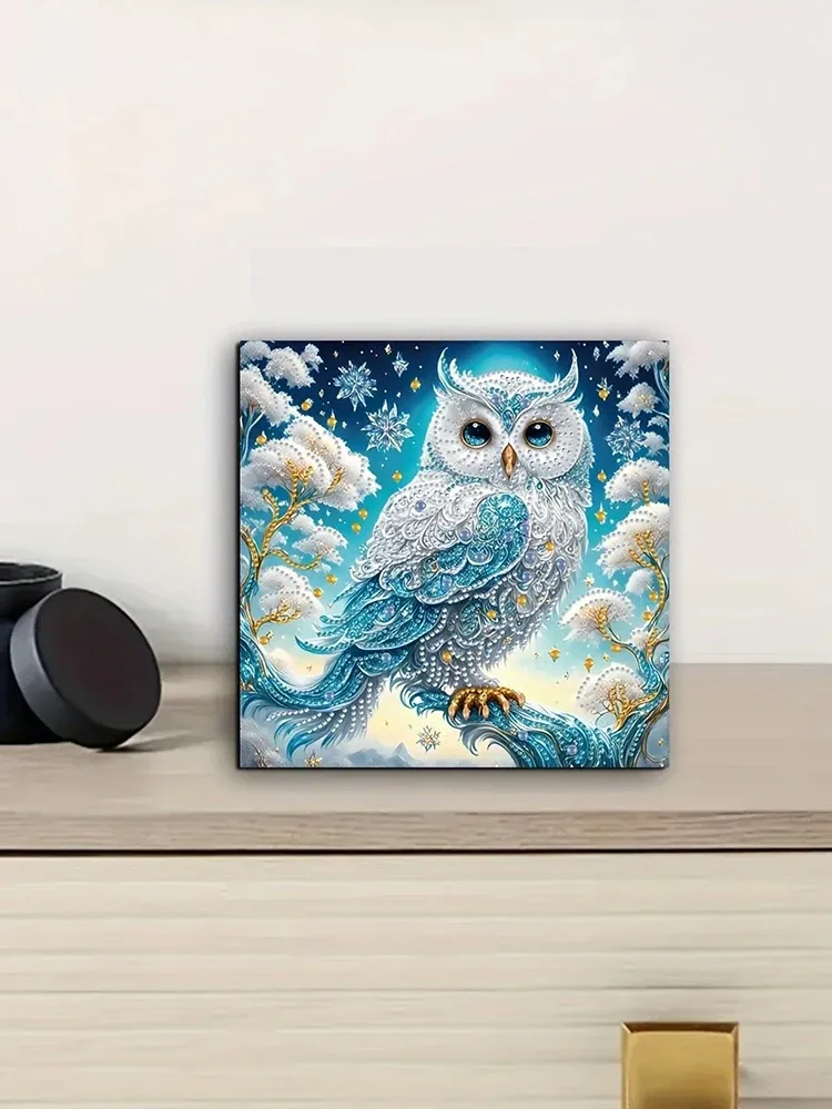 Kit peinture diamant 5D hibou sur branches acrylique
