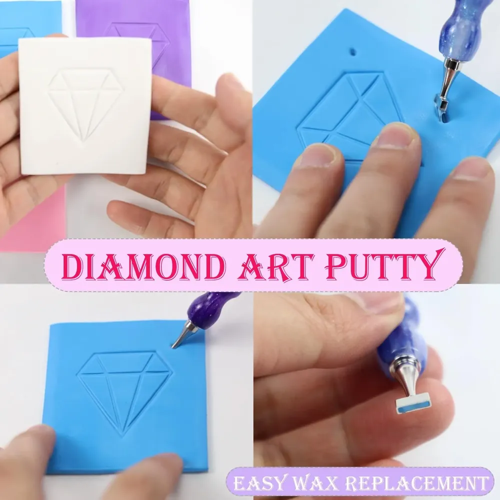 Kit peinture diamant adulte avec argile collante spéciale