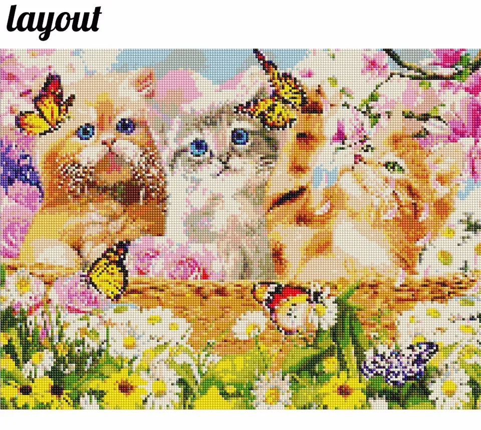 Kit peinture diamant animal 30x20 à 40x50 cm
