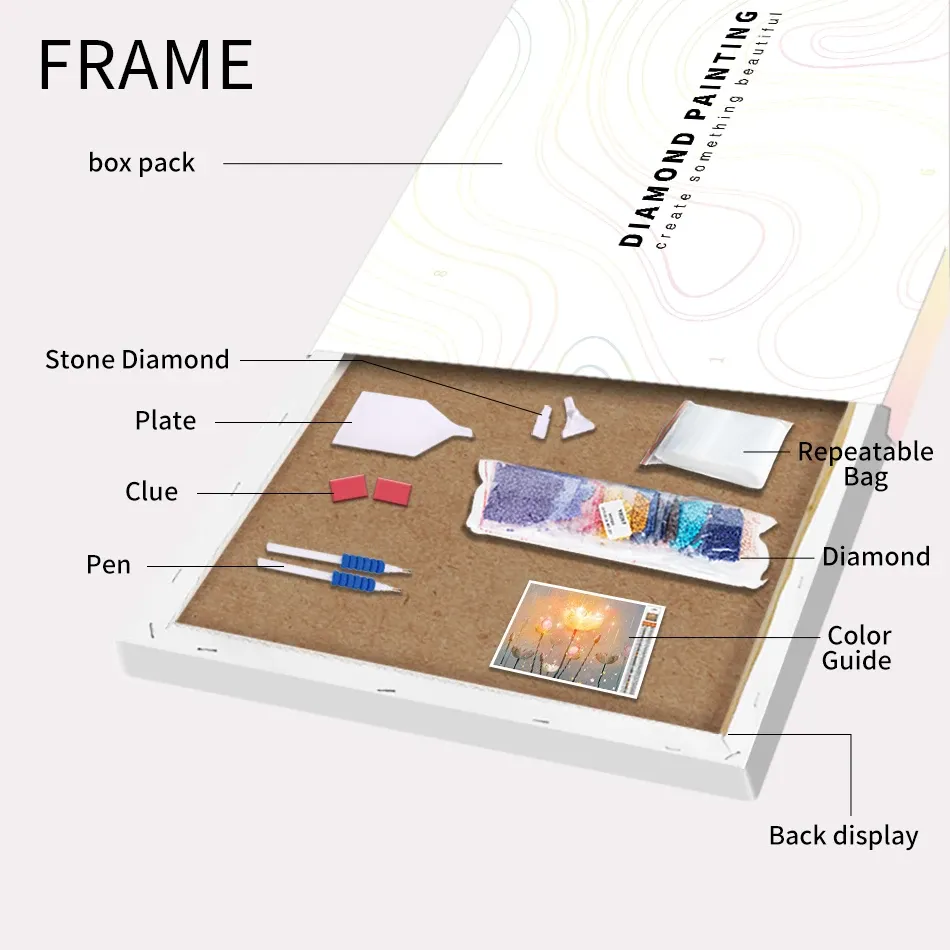 Kit peinture diamant animal 30x20 à 40x50 cm