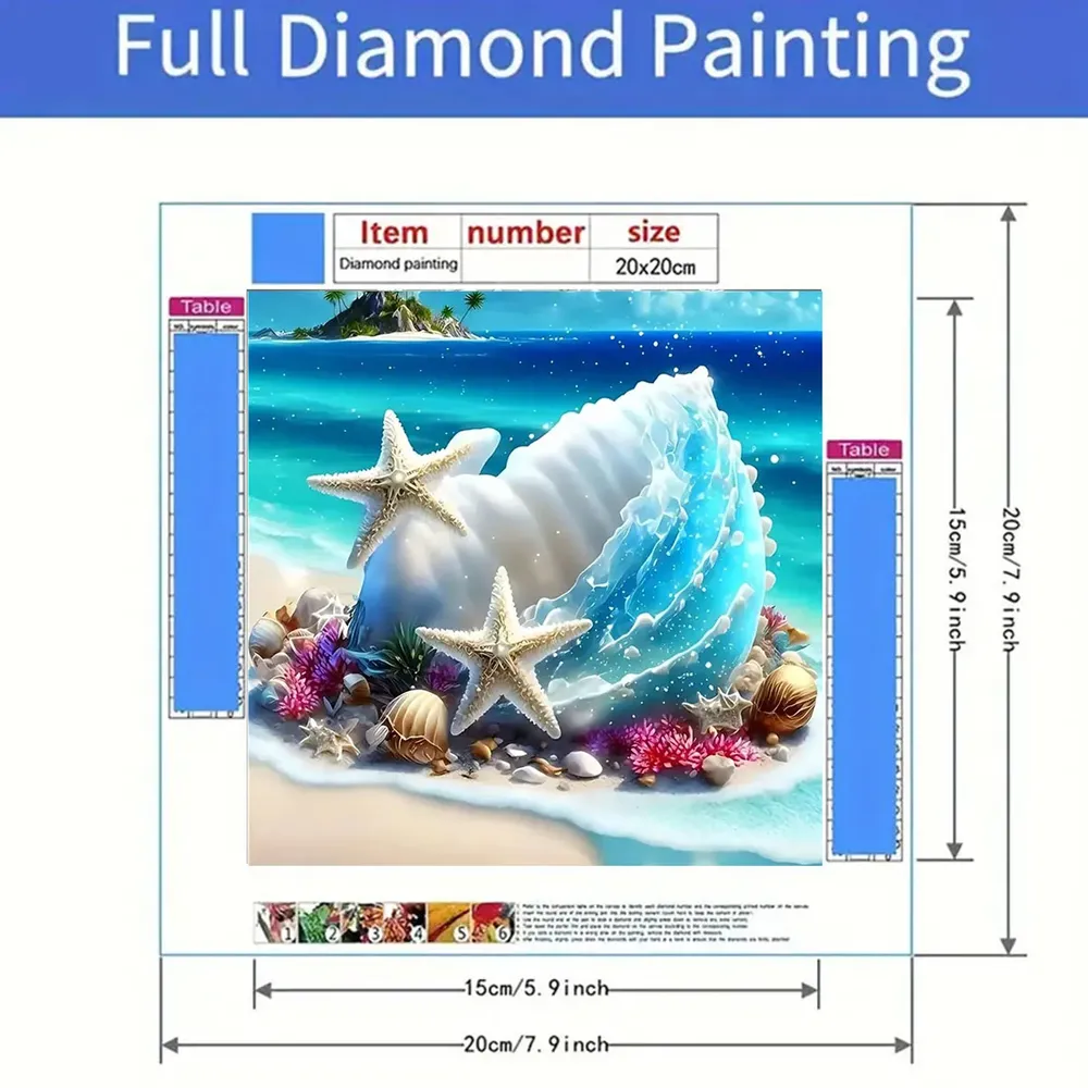 Kit peinture diamant bord de mer 20 à 40 cm