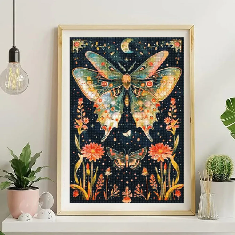 Kit peinture diamant champignon papillon 20x30 à 40x50 cm