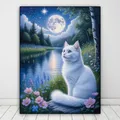 Kit peinture diamant chat lion oiseau 30x40 à 45x60 cm – 3