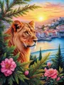 Kit peinture diamant chat lion oiseau 30x40 à 45x60 cm – Couleur FC27424