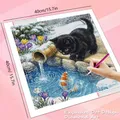 Kit peinture diamant chat poisson 20x20 à 50x50 cm – 2