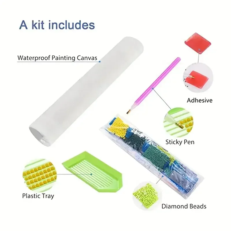 Kit peinture diamant cheval 20x20cm à 50x50cm diamants ronds