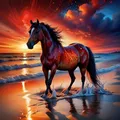 Kit peinture diamant cheval 20x20cm à 50x50cm diamants ronds – Couleur SMT003