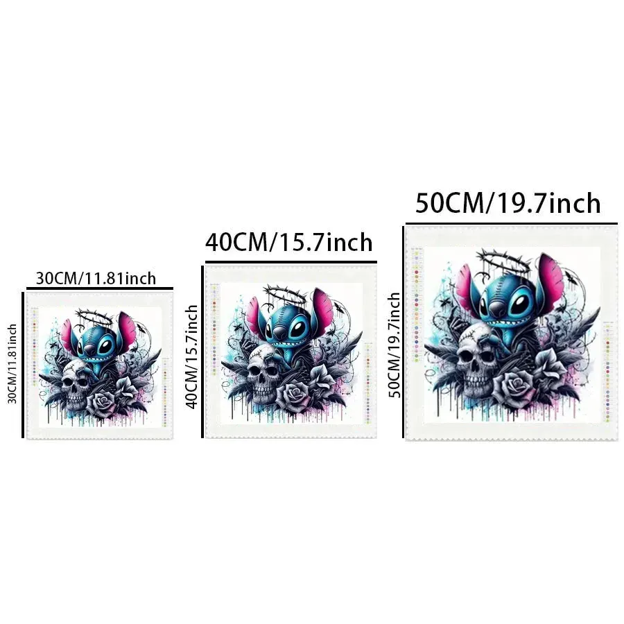 Kit peinture diamant crâne rose 30 à 50 cm