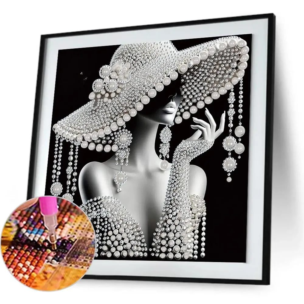 Kit peinture diamant dame élégante 30x30 cm