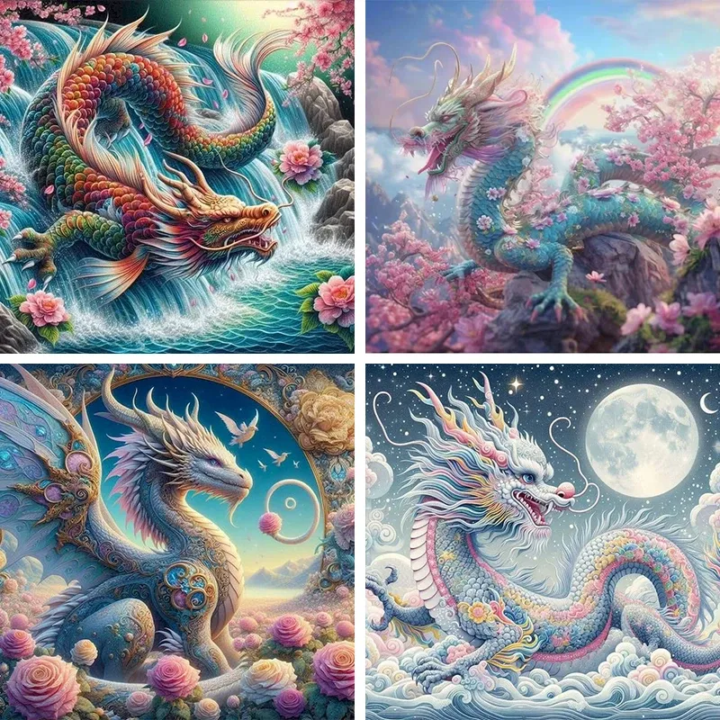 Kit peinture diamant dragon 25x25 à 40x40 cm