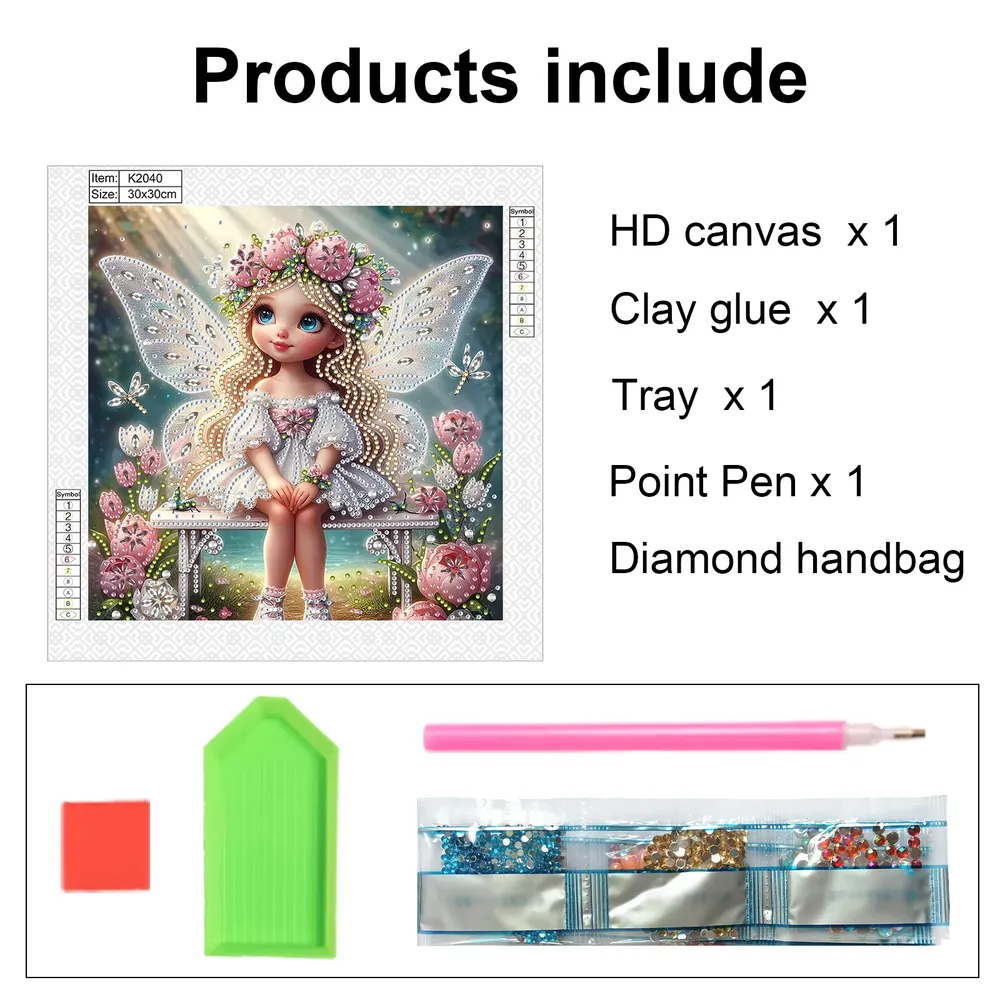 Kit peinture diamant féerique 30x30 cm pour adultes