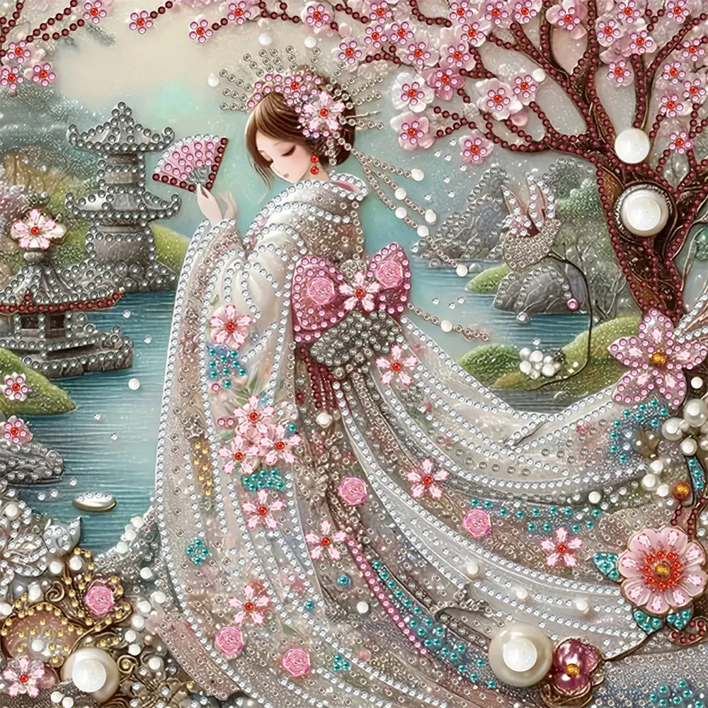 Kit peinture diamant fille japonaise forme spéciale