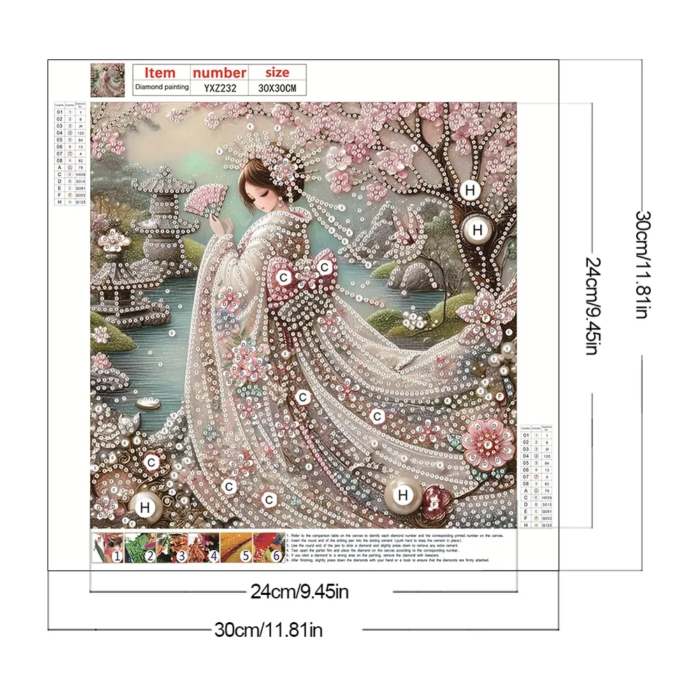 Kit peinture diamant fille japonaise forme spéciale
