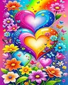 Kit peinture diamant fleur d'amour 20x30 à 40x50 cm – Couleur DZDP122188